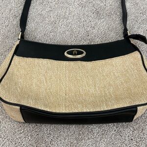 Vintage Etienne Aigner Stylish Black and Tan Women's Bag